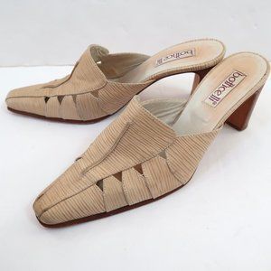 BOTTICELLI y2k textured leather mules heels